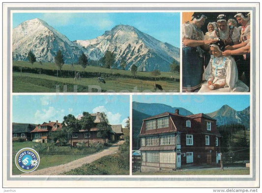 Zdiar - Havran - folk costumes - village - restaurant Protezka - Czechoslovakia - Slovakia - used 1987 - JH Postcards