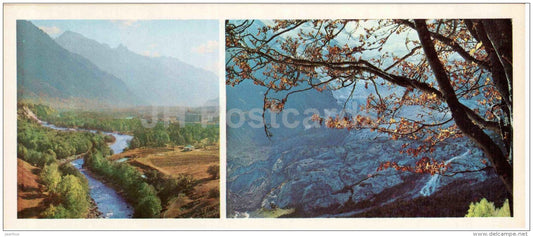 view at Teberdu resort - Alibek glacier - Karachay-Cherkessia - 1978 - Russia USSR - unused - JH Postcards