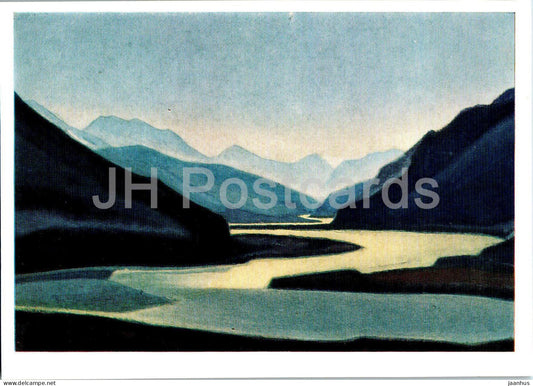 painting by N. Roerich - Brahmaputra river in India - Russian art - 1974 - Russia USSR - unused - JH Postcards