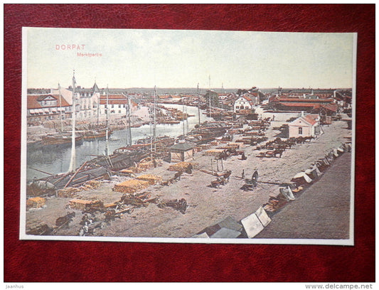Tartu - Dorpat - Fuelwood market - old postcard REPRODUCTION!!! - 1981 - Estonia USSR - unused - JH Postcards