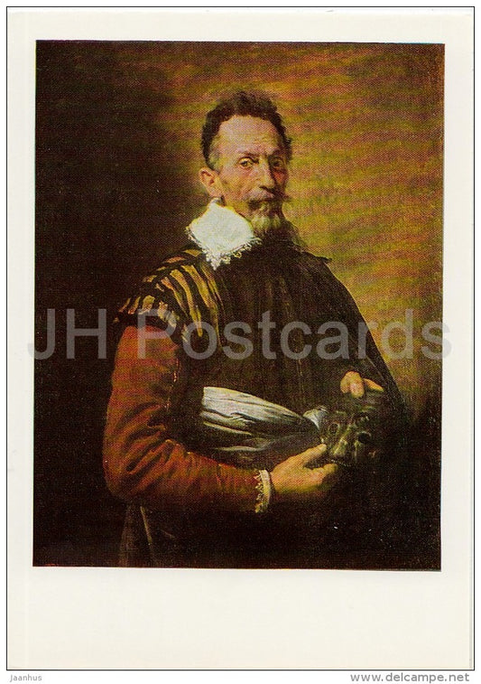 painting by Domenico Fetti - Portrait of an Actor , 1620s - old man - Italian art - Russia USSR - 1984 - unused - JH Postcards