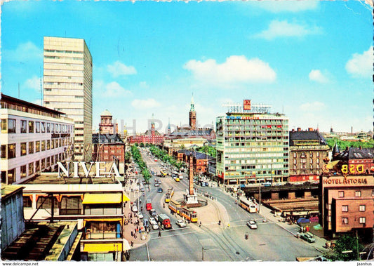 Copenhagen - View of the Vesterbro Passage - tram - hotel - 989/1 - 1962 - Denmark - used - JH Postcards
