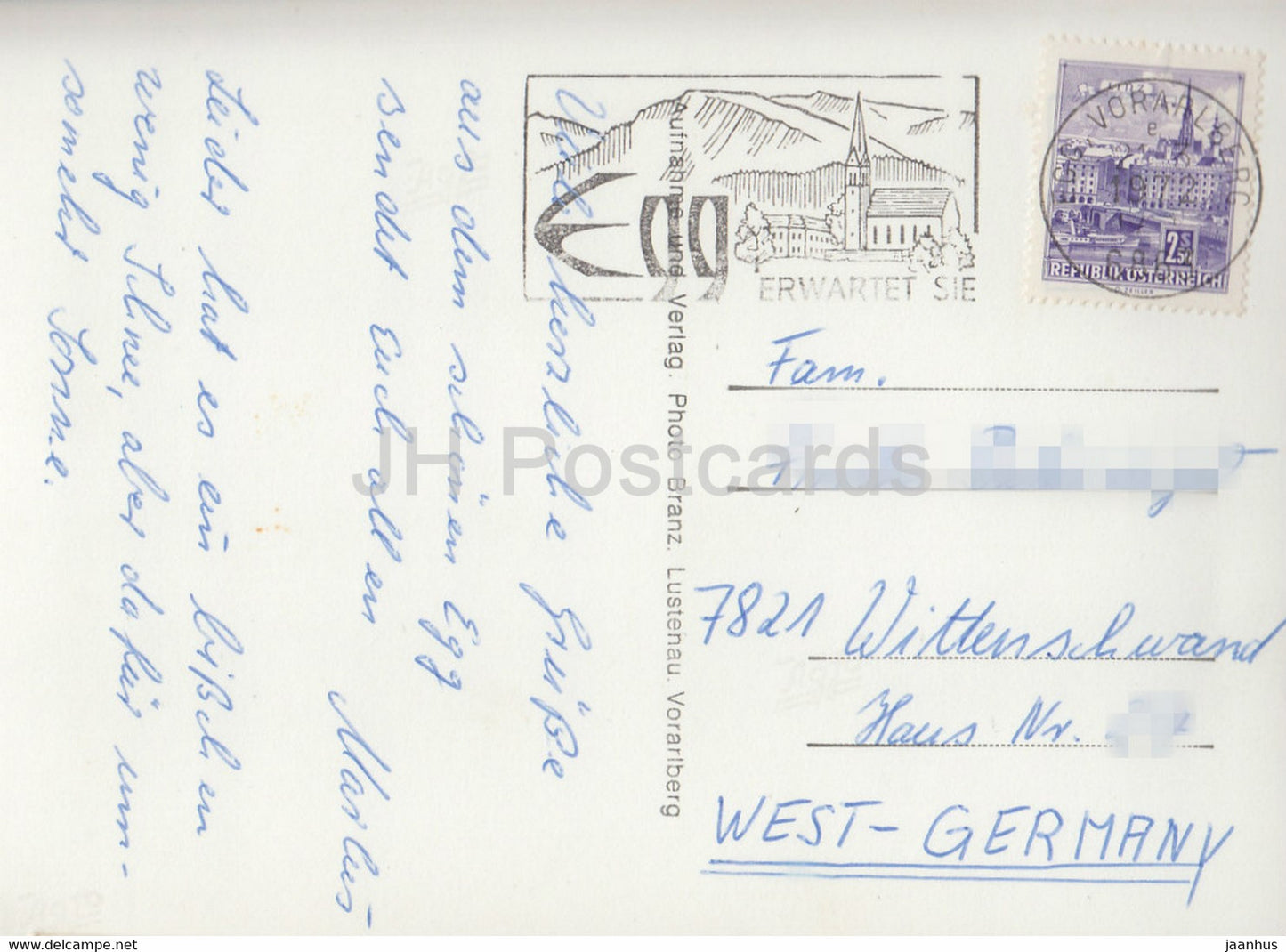 Skiparadies Schetteregg mit Winterstaude u Tristenkopf 1872 m - 1972 - Austria - used