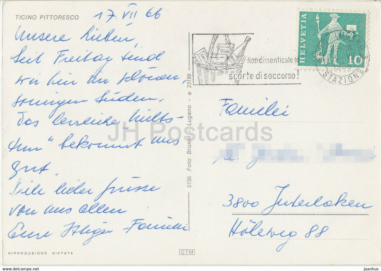 Tessin Pittoresco - chèvre - 5125 - 1966 - Suisse - occasion