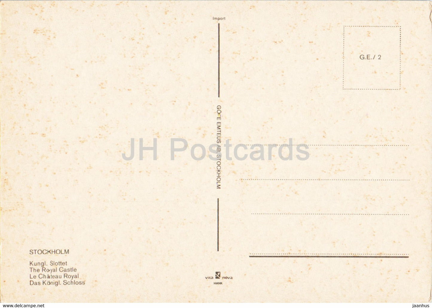 Stockholm - The Royal Castle - Gote Emteus - Sweden - unused