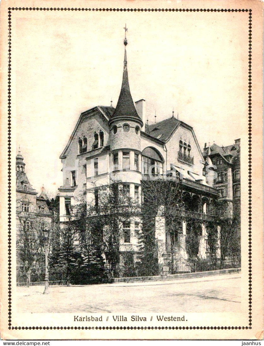 Karlsbad - Villa Silva - Westend - hotel - old postcard - Czech Republic - used