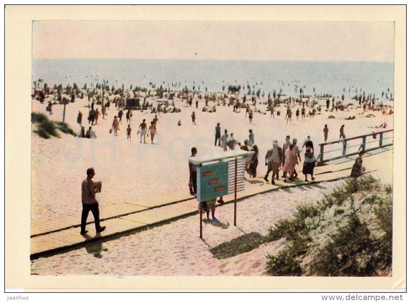 The Sunny Baltic Sea invites You - beach - Palanga - Lithuania USSR - unused - JH Postcards