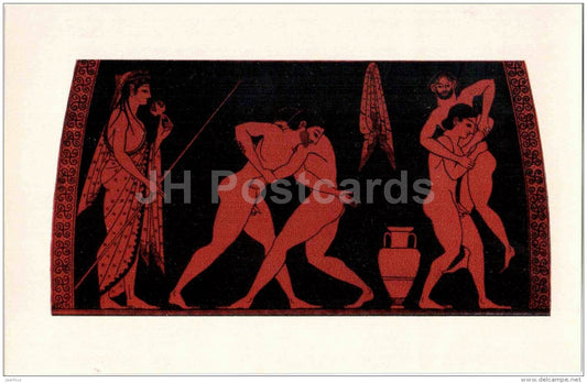 Training of Wrestlers . Amphora . 6. century BC - Games in Ancient Olympia - Greece - 1972 - Russia USSR - unused - JH Postcards