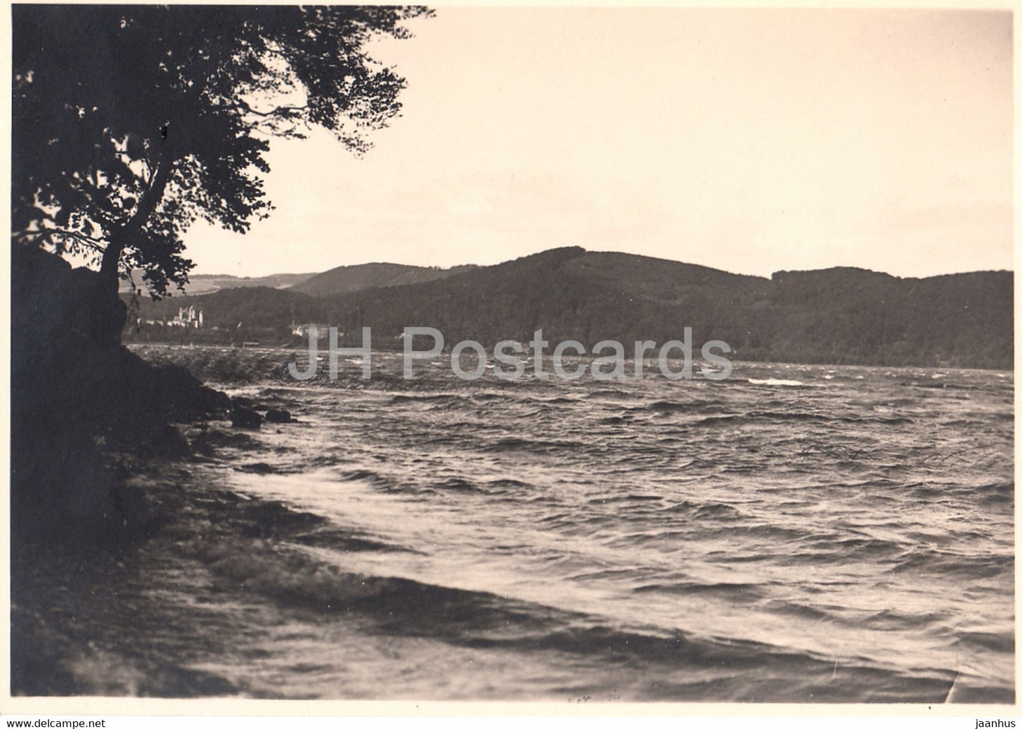 Maria Laach - Sturmischer See - old postcard - Germany - unused - JH Postcards