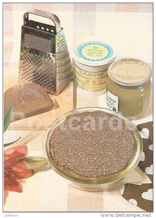 rye bread casserole - dishes - Estonian Cuisine - recepie - 1985 - Estonia USSR - unused - JH Postcards