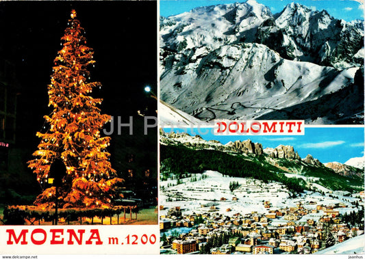 Moena - Dolomiti - christmas tree - 1973 - Italy - used - JH Postcards
