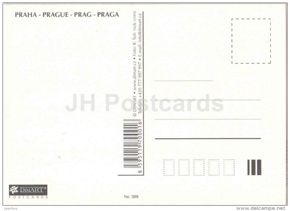 Charles bridge - Old Clock - Vltava river bridges - Prague - Praha - Czech - unused - JH Postcards