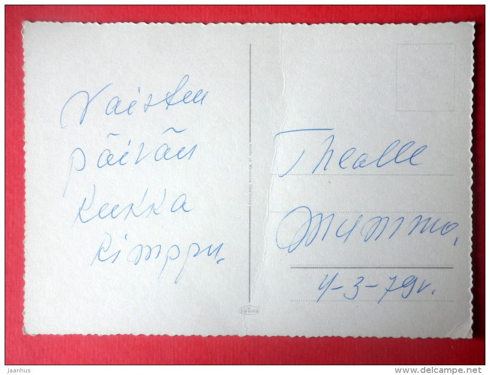 Greeting Card - flowers - 1986 - Western Germany - used in 1979 in Finland - JH Postcards