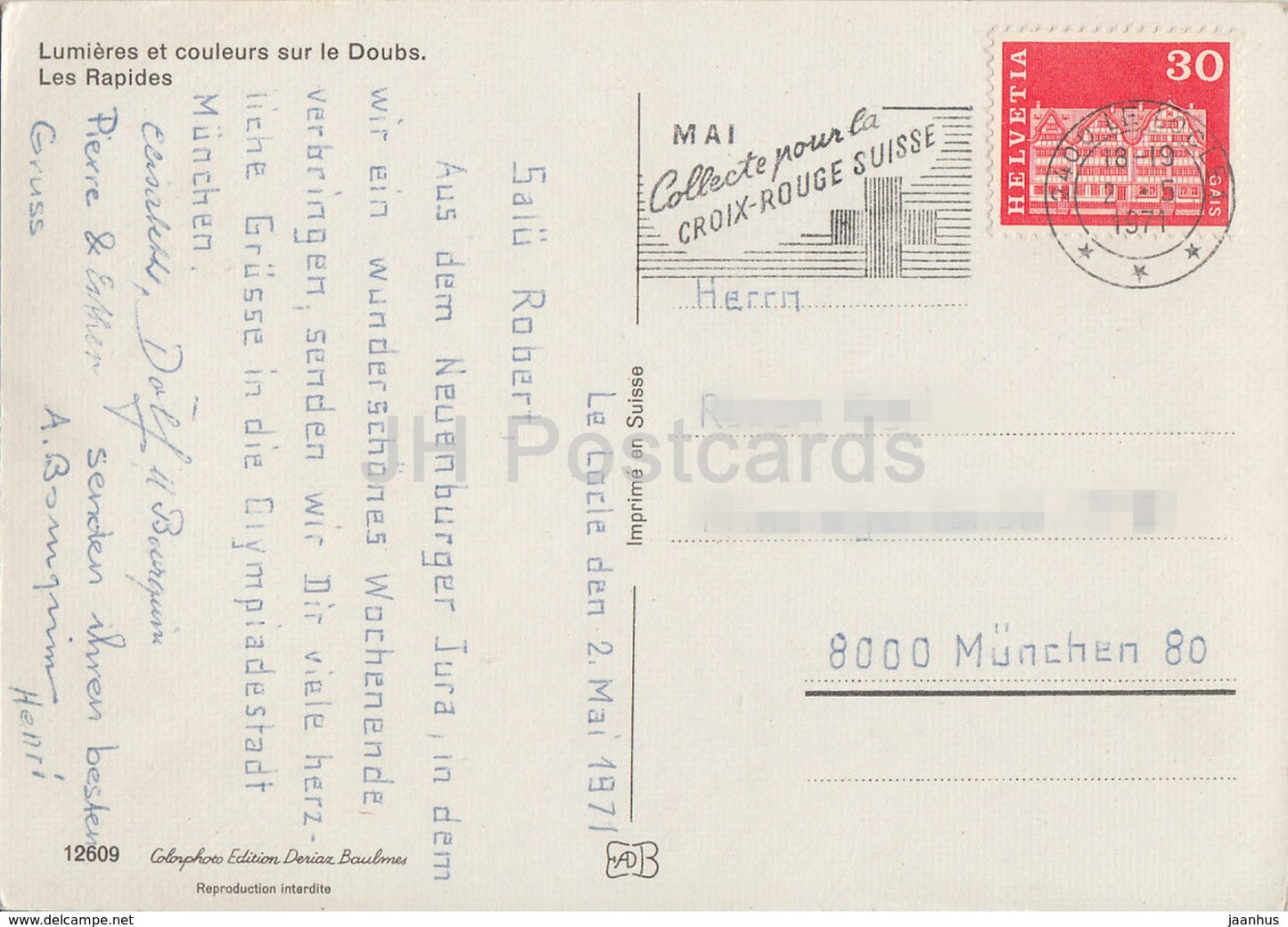 Lumieres et Couleurs sur le Doubs – Les Rapides – 1971 – Frankreich – gebraucht