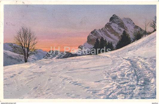 winter view - mountains - A. Ruegg & Cie - 441 - old postcard - Switzerland - 1922 - used - JH Postcards