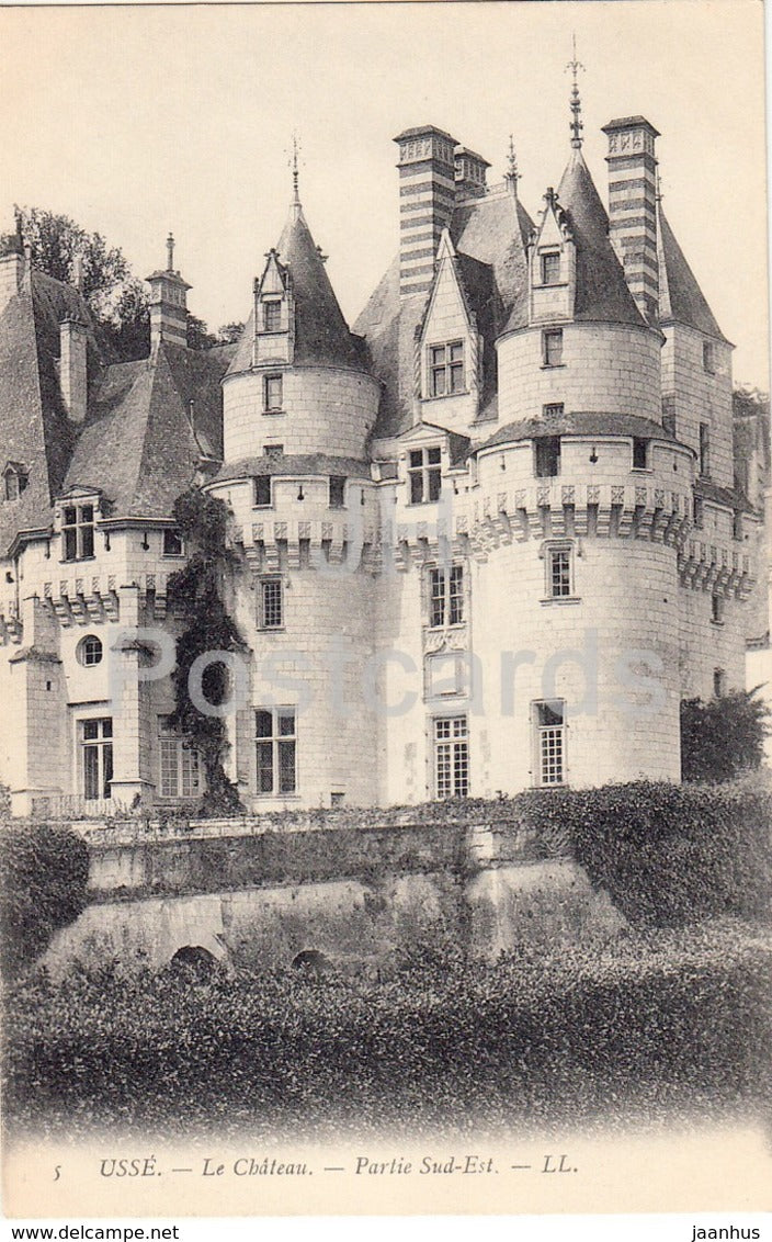 Usse - Le Chateau - Partie Sud Est - castle - 5 - old postcard - France - unused - JH Postcards