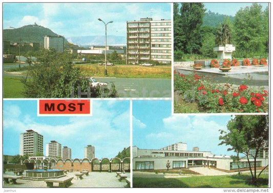 shopping center Sputnik - Market - Red Army mo Most - Czechoslovakia - Czech - used 1987 - JH Postcards
