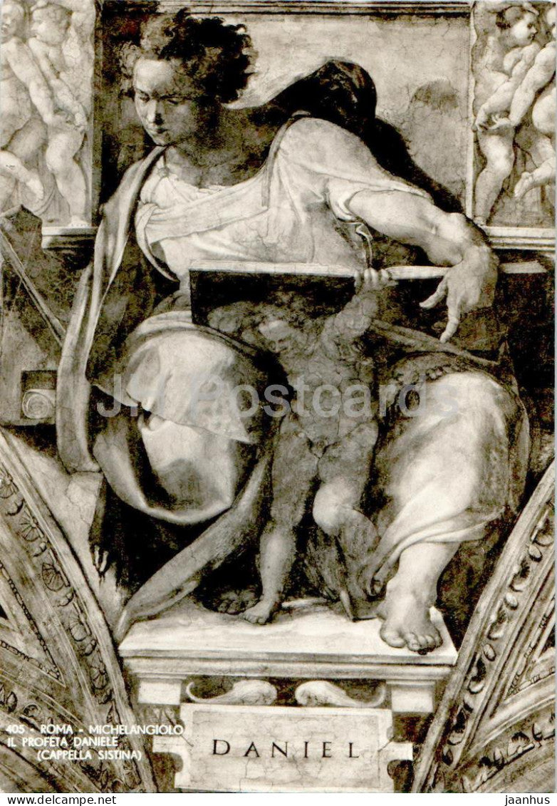 painting by Michelangelo - Il Profeta Daniele - The Prophet Daniel Cappella Sistina - Italian art - 405 - Italy - unused - JH Postcards
