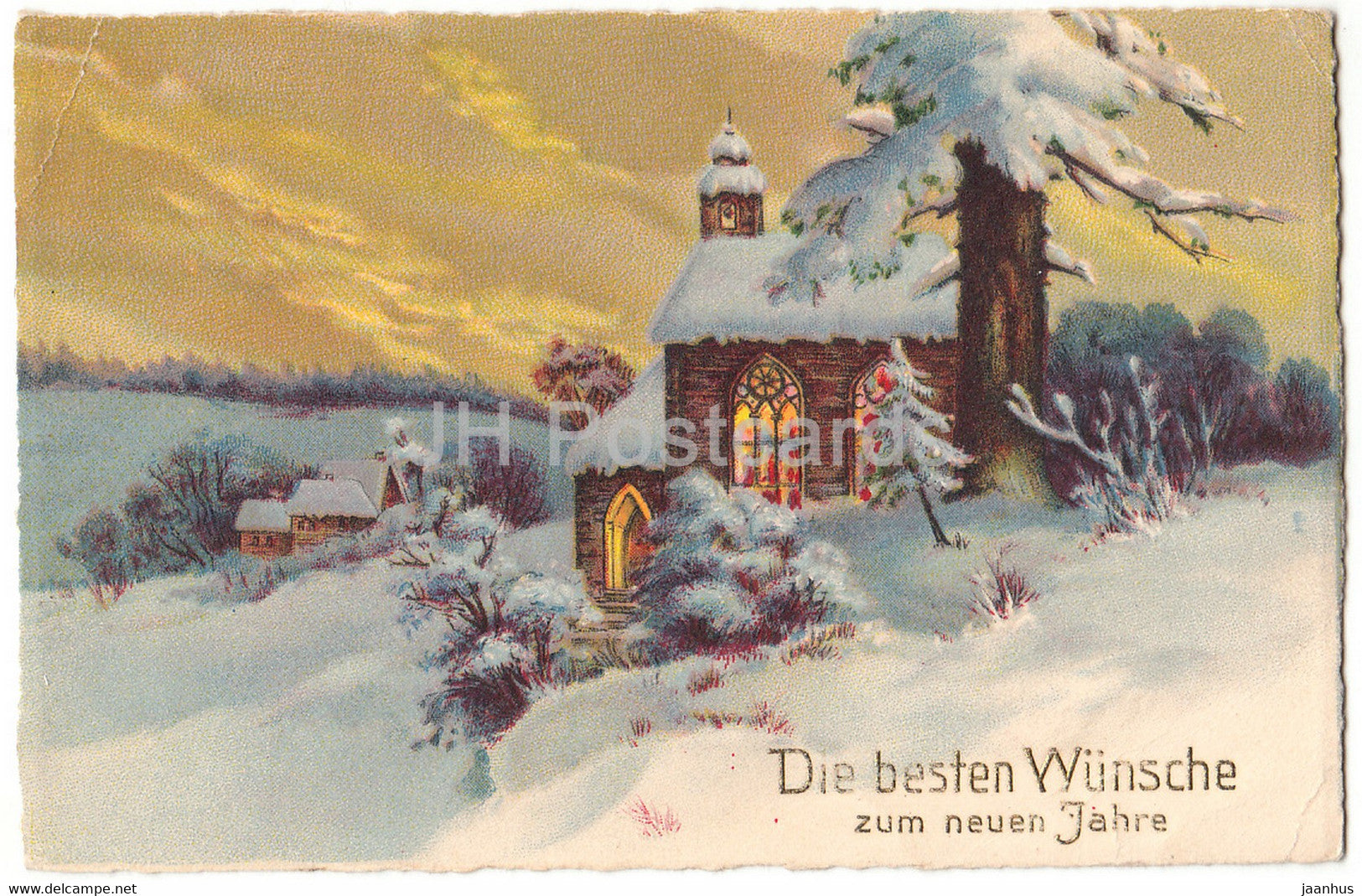 New Year Greeting Card - Die Besten Wunsche zum neuen Jahre - ERIKA 6279 - old postcard - 1934 - Germany - used - JH Postcards