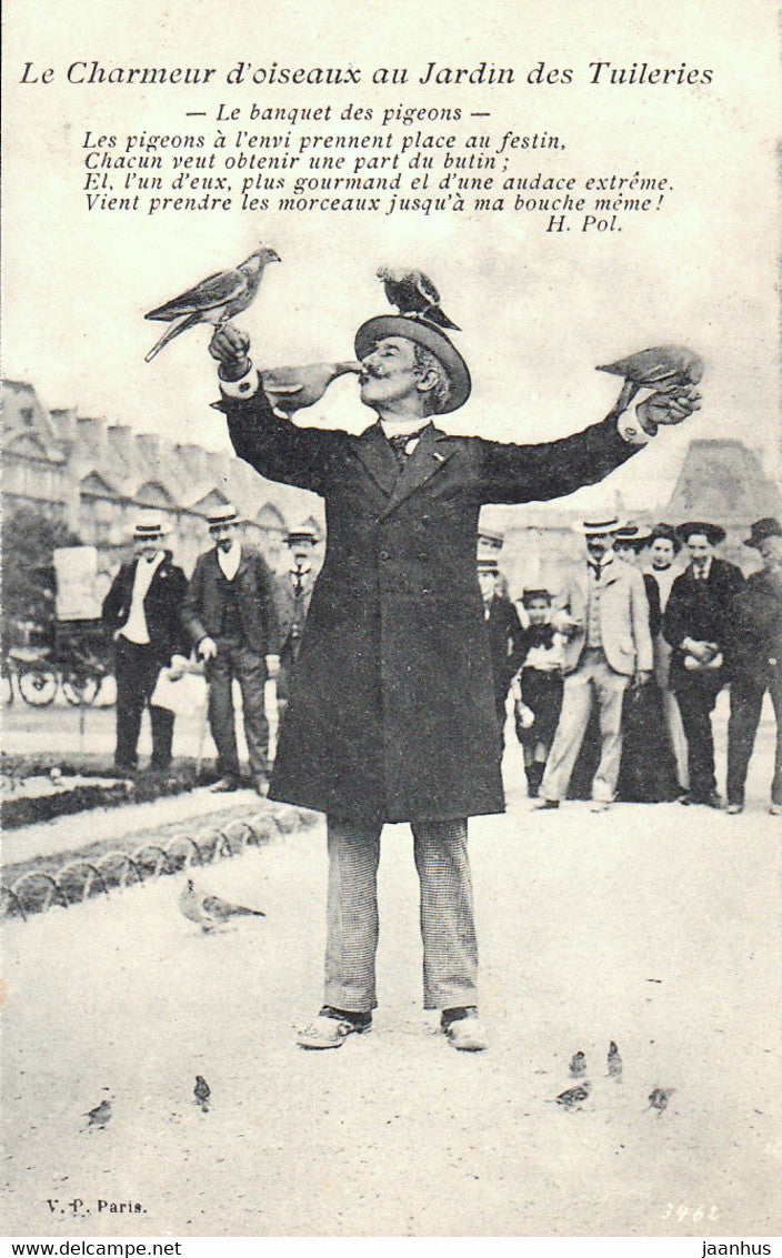 Paris - Le Charmeur d'oiseaux au Jardin des Tuileries - old postcard - France - unused - JH Postcards