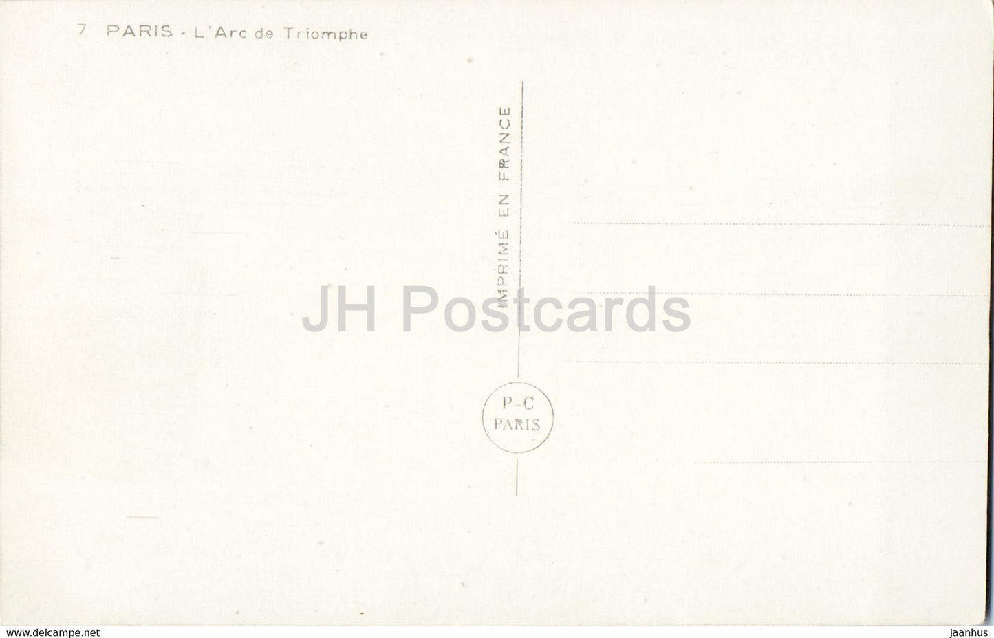 Paris - L'Arc de Triomphe - 7 - old postcard - France - unused