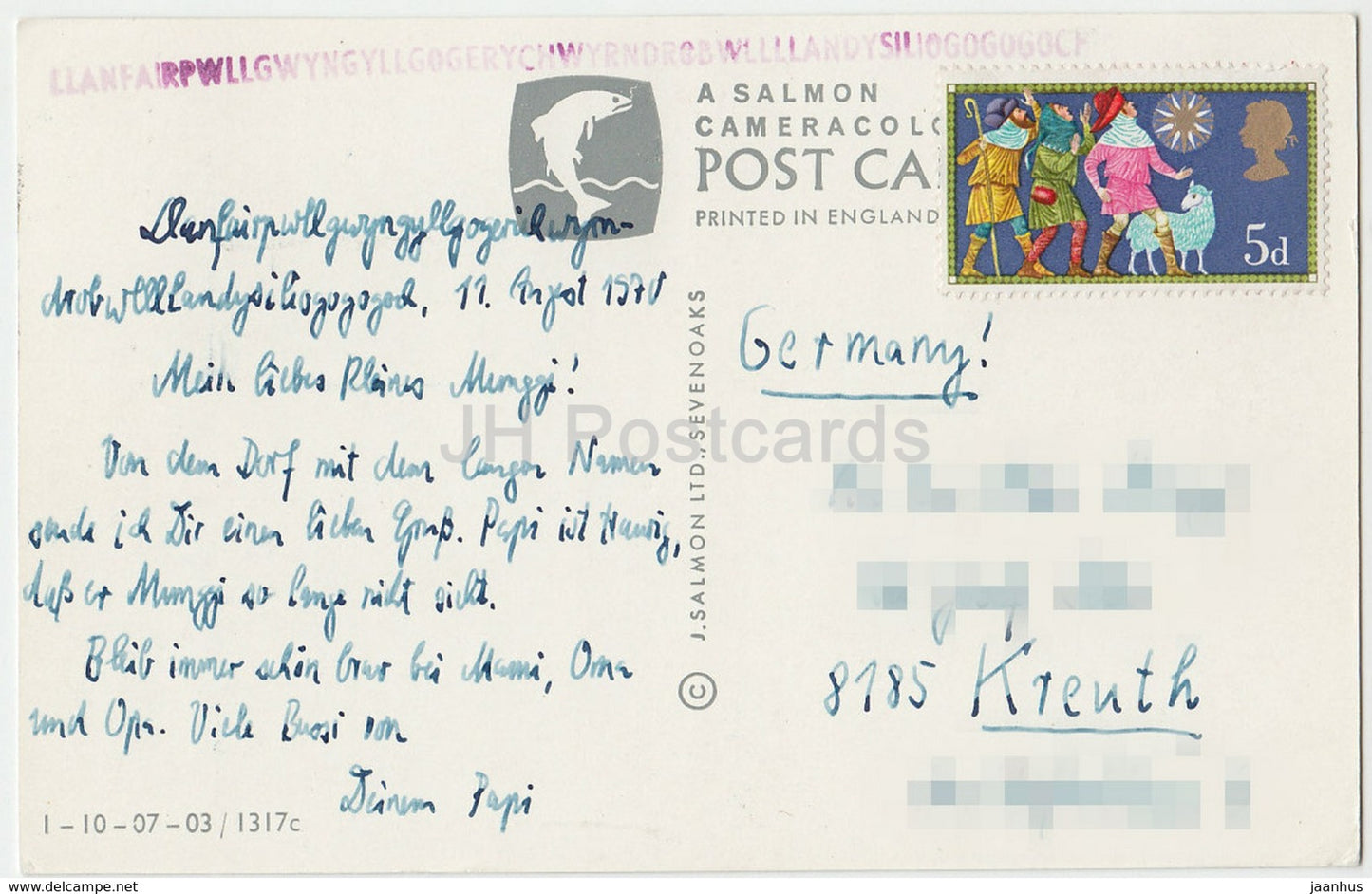 Llanfairpwllgwyngyll – 1970 – Vereinigtes Königreich – Wales – gebraucht