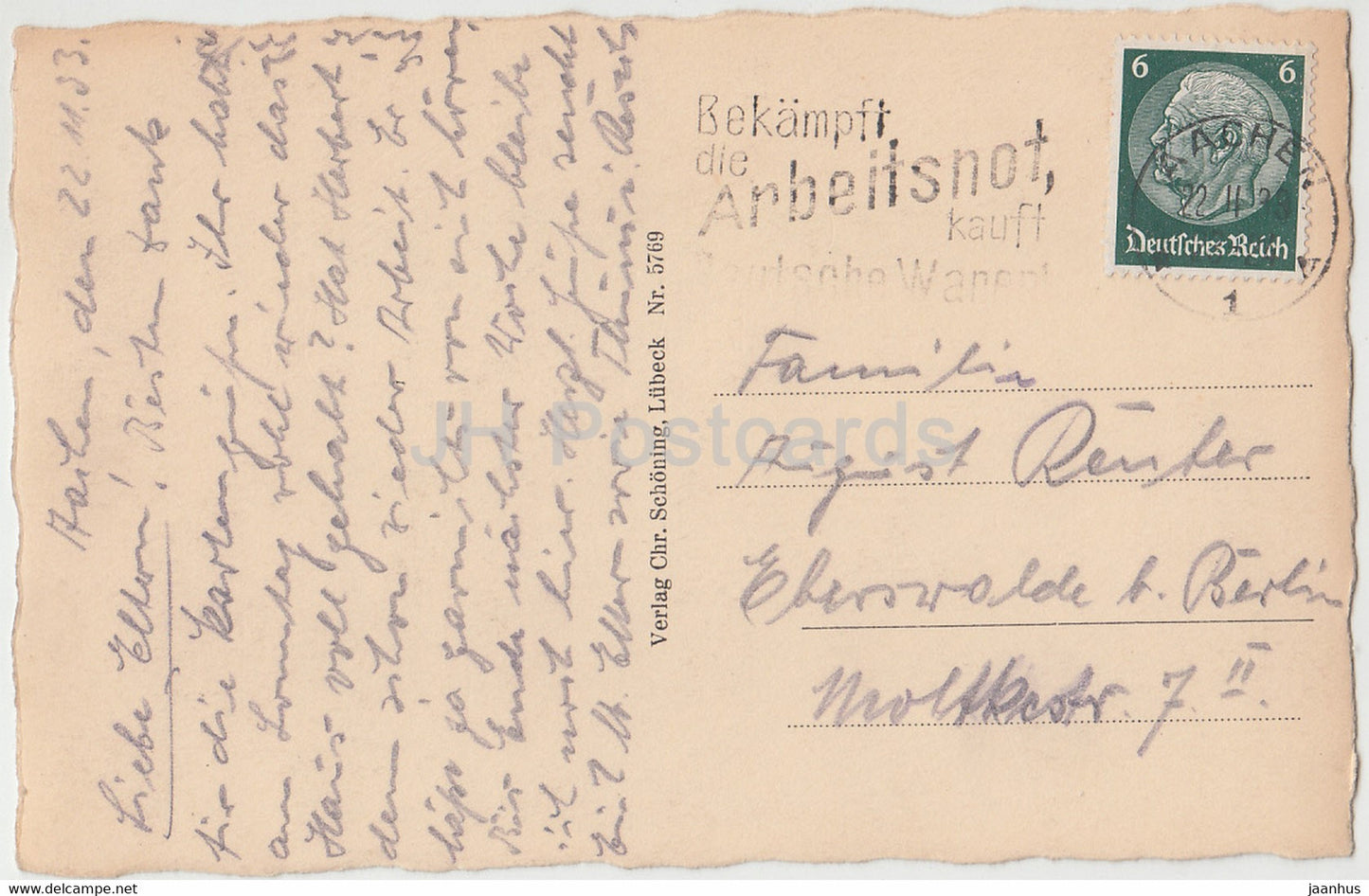 Bad Aachen - Blick auf die Stadt m Dom und Rathaus - 5769 - old postcard - 1933 - Germany - used