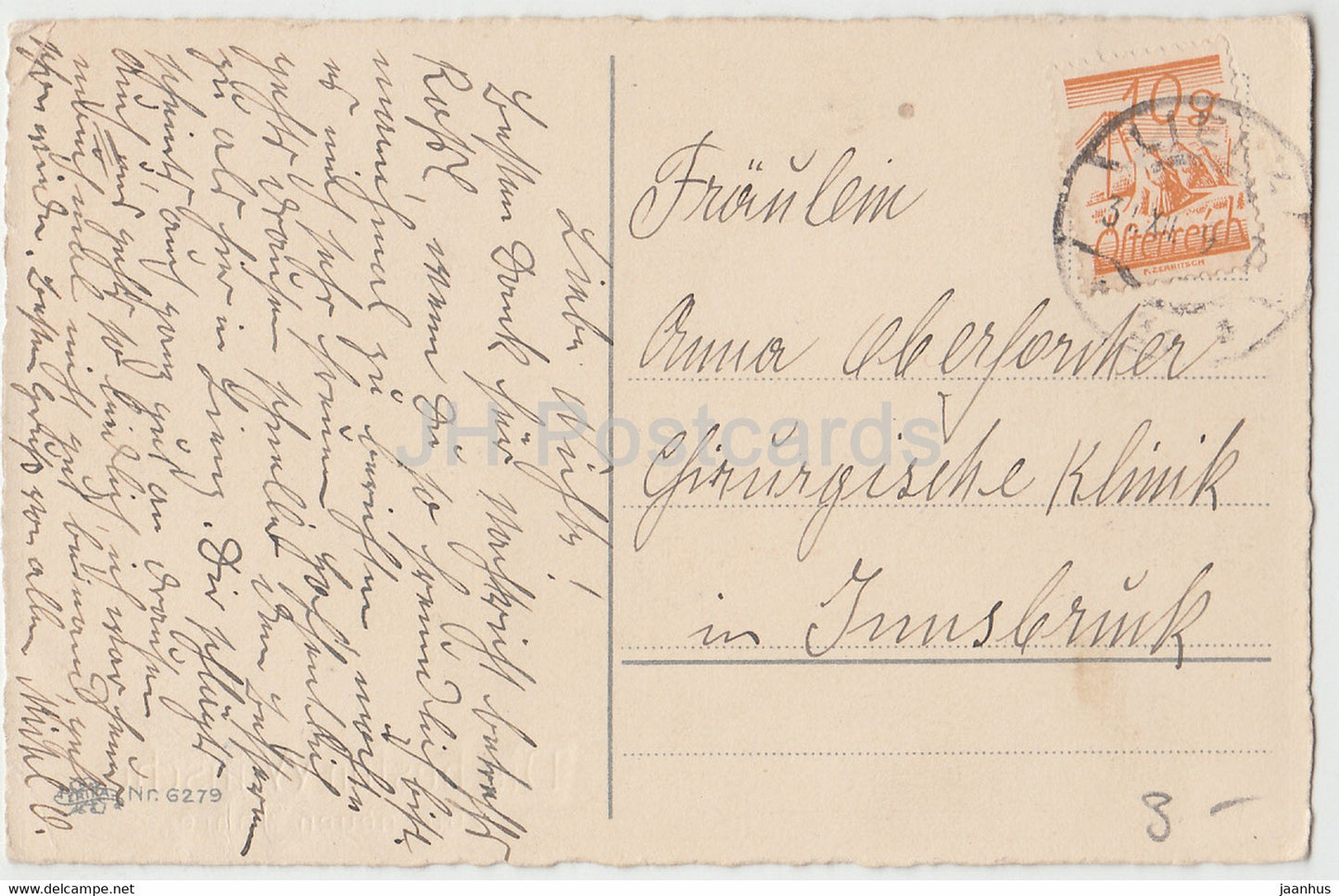 Carte de vœux du Nouvel An - Die Besten Wunsche zum neuen Jahre - ERIKA 6279 - carte postale ancienne - 1934 - Allemagne - utilisé