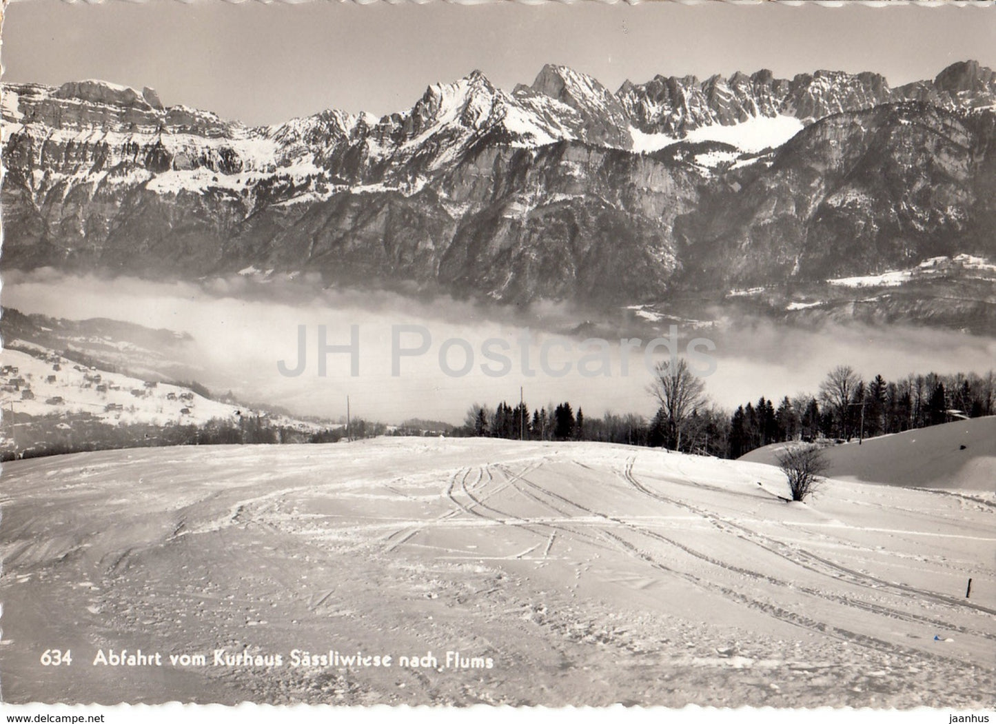 Abfahrt vom Kurhaus Sassliwiese nach Flums - 634 - Switzerland - used - JH Postcards