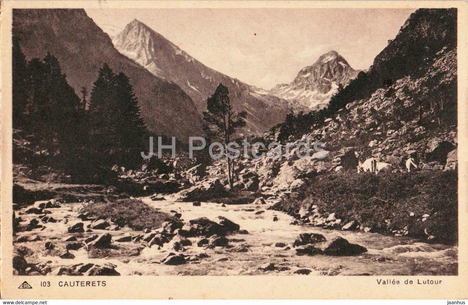 Cauterets - Valle de Lutour - 103 - old postcard - 1938 - France - used - JH Postcards