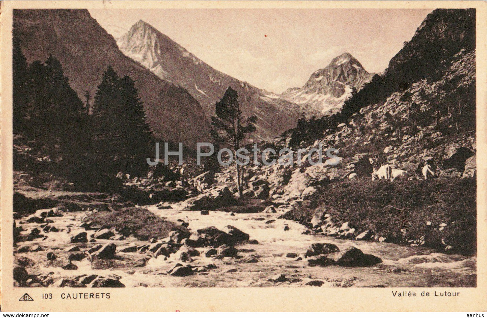 Cauterets - Valle de Lutour - 103 - old postcard - 1938 - France - used - JH Postcards