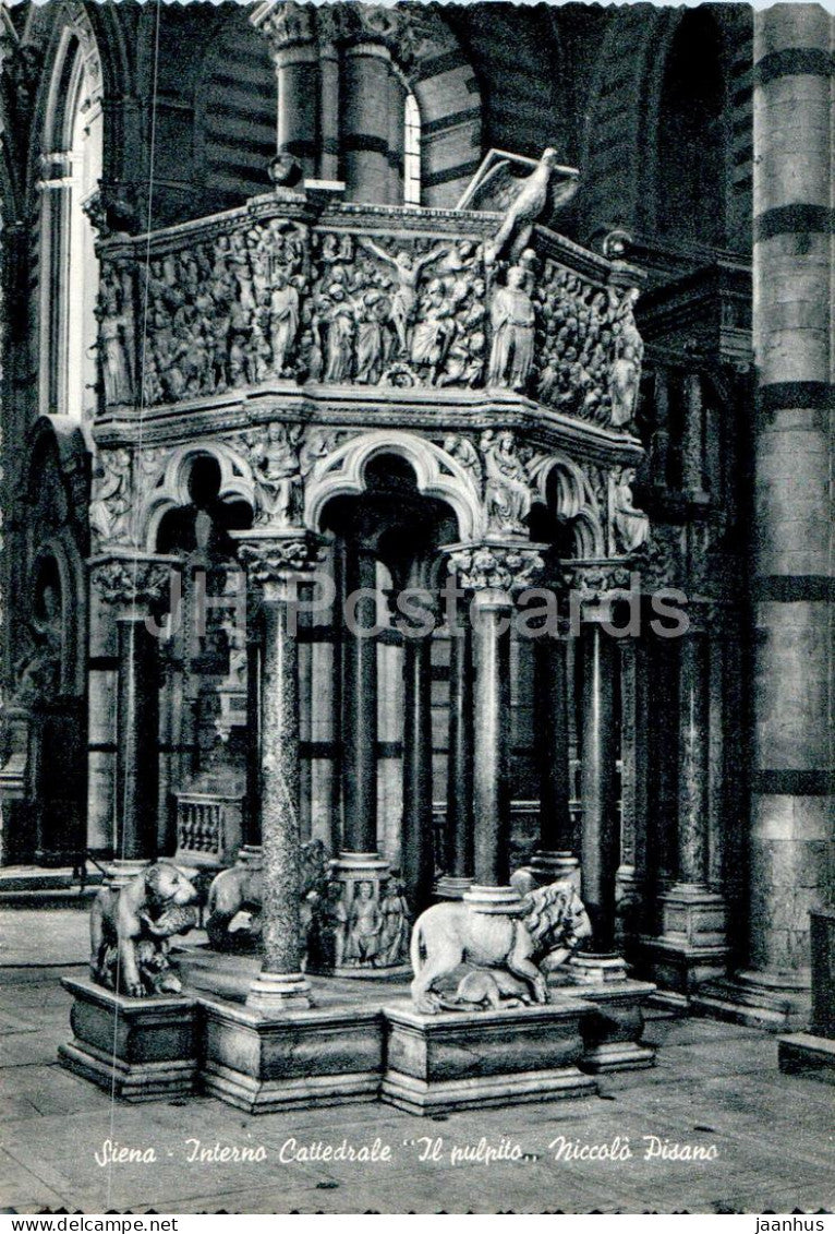 Siena - Interno Cattedrale - Il Pulpito - Niccolo Pisano - cathedral - 525 - old postcard - Italy - unused - JH Postcards