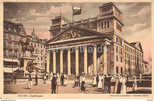 Aachen - Stadttheater - theatre - Gemalde v Hermann Killian - old postcard - Germany - used - JH Postcards