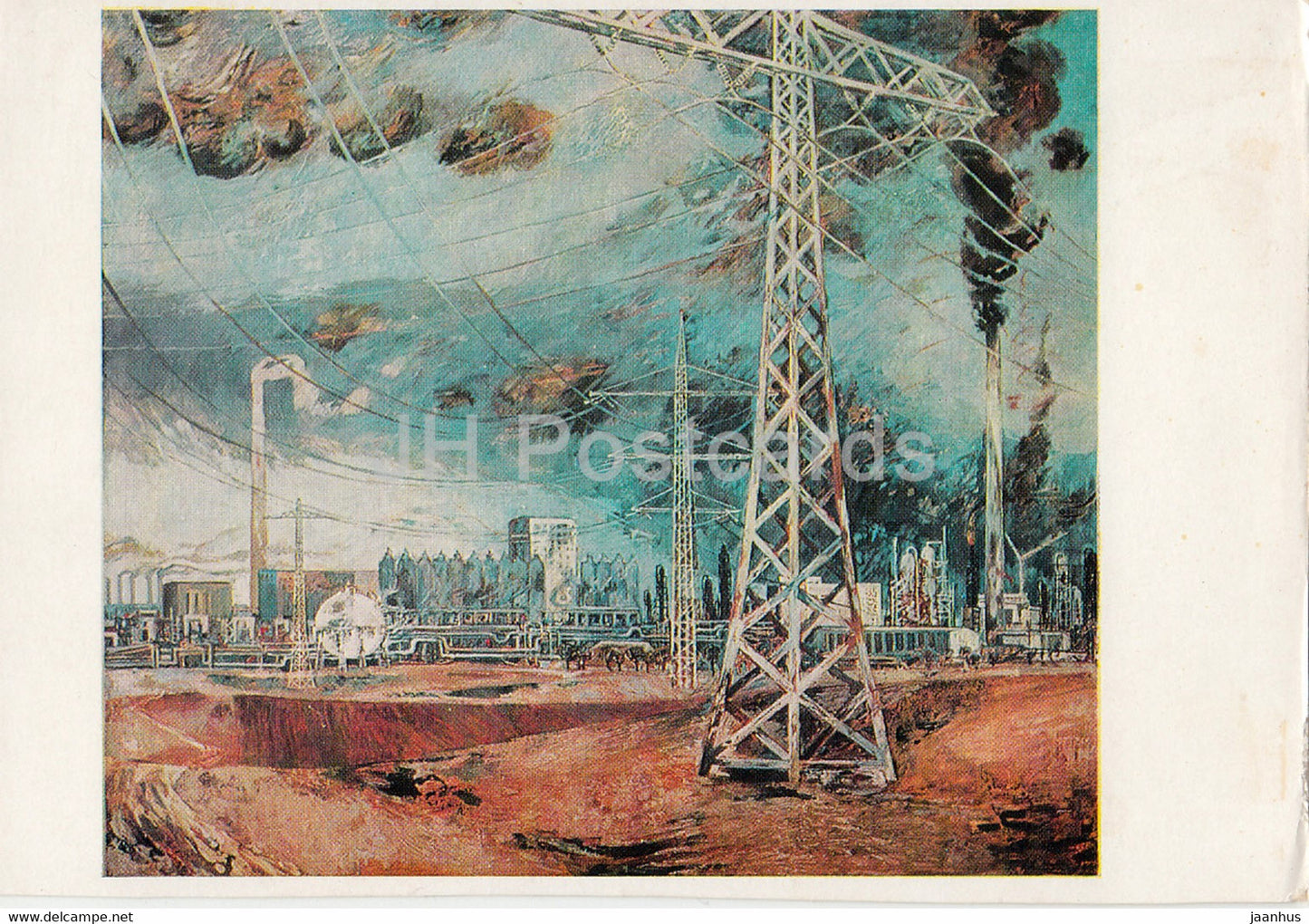 painting by Wilhelm Schmied - Leuna II - German art - 1971 - Germany - unused - JH Postcards