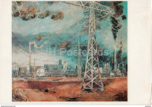 painting by Wilhelm Schmied - Leuna II - German art - 1971 - Germany - unused - JH Postcards