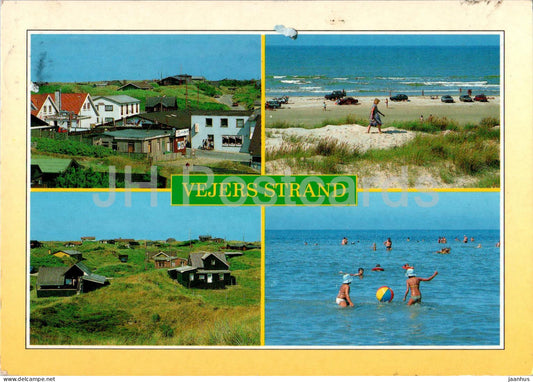 Vejers Strand - beach - houses - multiview - VEJ 14 - 1995 - Denmark - used - JH Postcards
