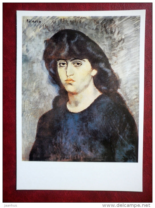painting by Pablo Picasso - Portrait of Suzanne Broch - spanish art - unused - JH Postcards