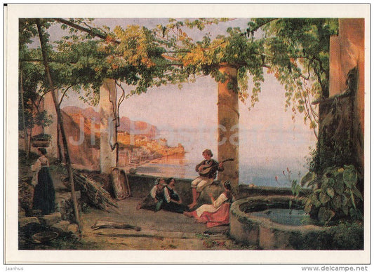 painting by Giacinto Gigante - Amalfi , 1844 - Italian art - Russia USSR - 1979 - unused - JH Postcards