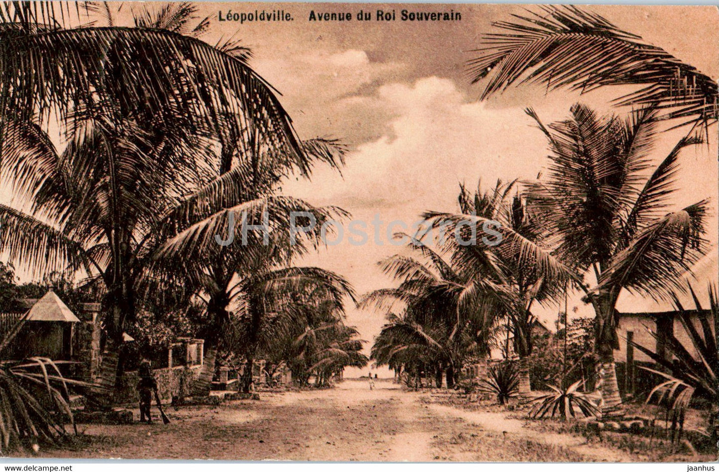 Leopoldville - Avenue du Roi Souverain - old postcard - 1914 - Congo - used - JH Postcards
