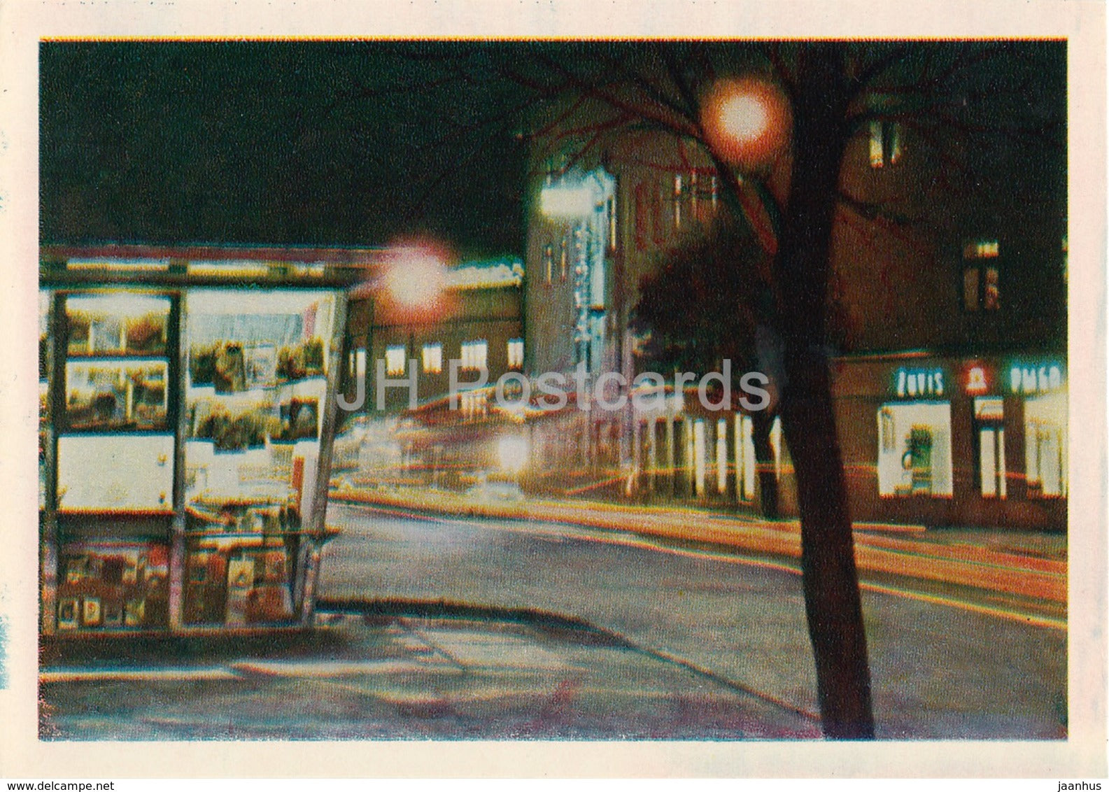 Kaunas - Laisve Avenue at Night - 1965 - Lithuania USSR - unused - JH Postcards
