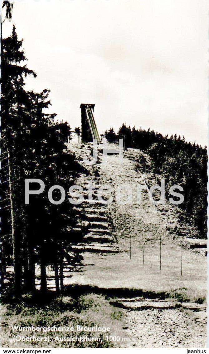 Wurmbergschanze Braunlage - Aussichtsturm - Ski jumping hill - old postcard - Germany - unused - JH Postcards