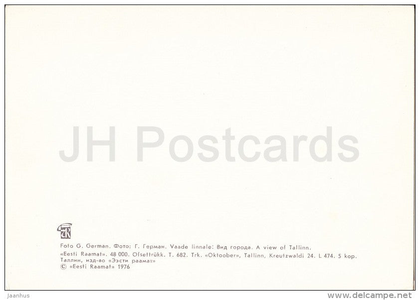 a view of Tallinn - Tallinn - 1976 - Estonia USSR - unused - JH Postcards