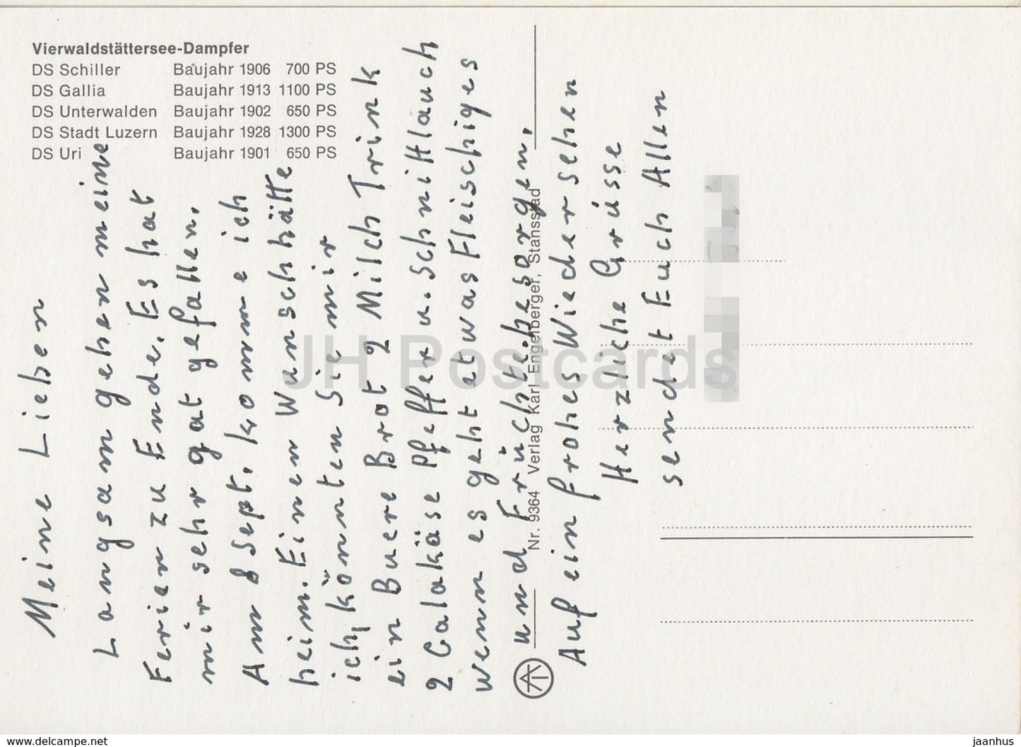 Vierwaldstattersee - Dampfer Schiller - Gallia - Unterwalden - Uri - passenger ship - steamer - Switzerland - used
