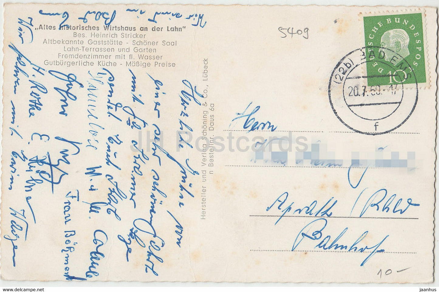 Dausenau und der Lahn – 1960 – Deutschland – gebraucht