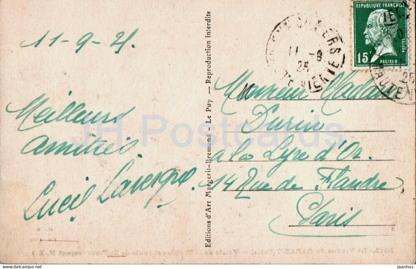 Le Viaduc de Garabit - Vallée de la Truyère et route de St Flour - viaduc - 5315 - carte postale ancienne - 1925 - France - occasion 