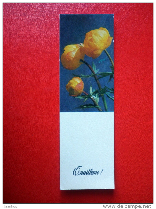 Greeting Card - Globe-Flower - flowers - mini format card - 1974 - Estonia USSR - used - JH Postcards