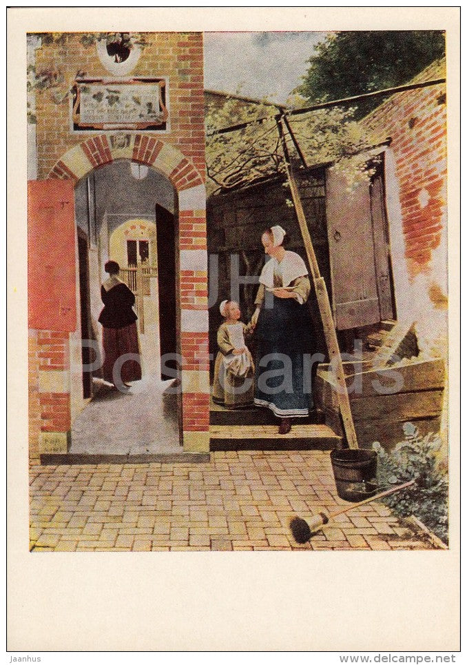 painting by Pieter de Hooch - House courtyard in Delft - Dutch art - 1968 - Russia USSR - unused - JH Postcards