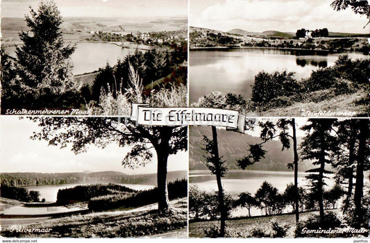 Die Eifelmaare - Weinfeldermaar - Pulvermaar - Gemundener Maar - old postcard - Germany - unused - JH Postcards