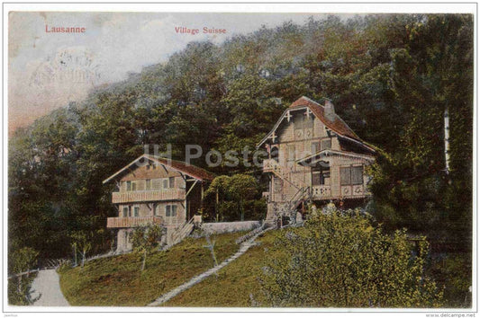 Village Suisse - Lausanne - 9683 - Switzerland - sent from Switzerland Lausanne to Tsarist Russia St. Petersburg 1900s - JH Postcards