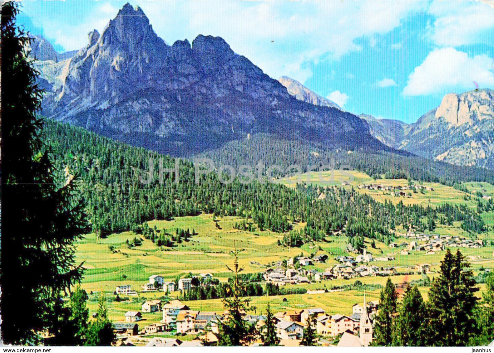 Val di Fassa - Meida Pozza Pera Monzon - dirupi di Larsec - 1965 - Italy - used - JH Postcards